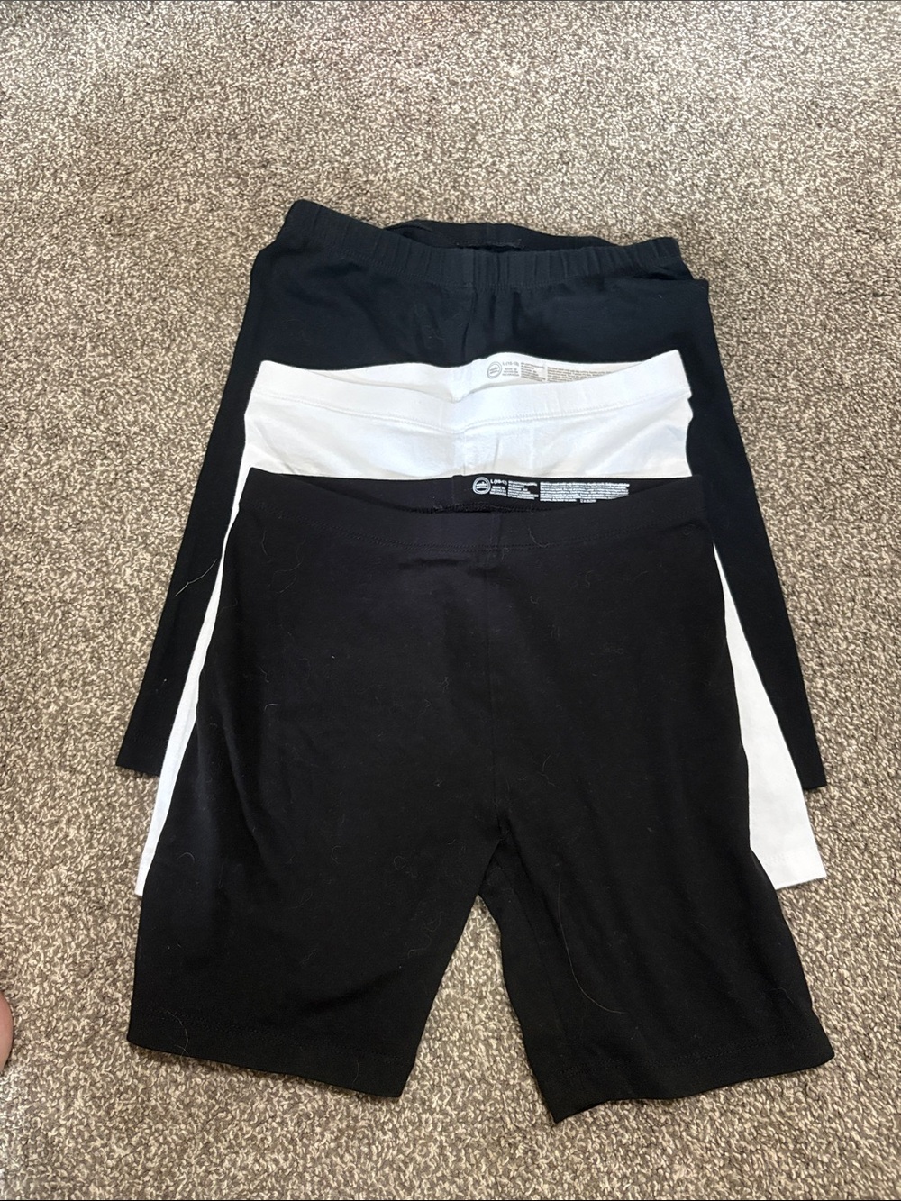 Kids Black and White Bike Shorts Pack - 3-Pack